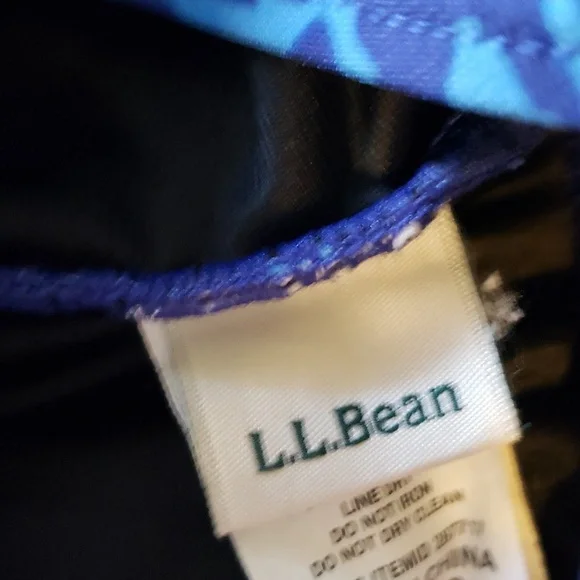 L.L. Bean skirted Bathing suit dress in blue floral - Picture 6 of 8